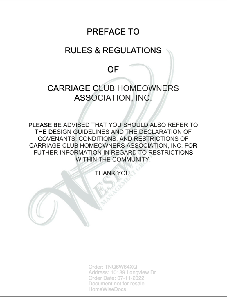 Rules and Regulations